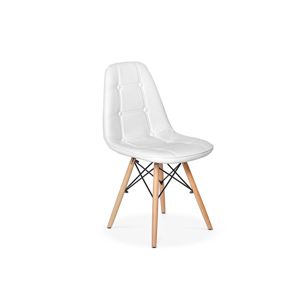Conjunto Mesa de Jantar Eiffel 80cm Branca com 4 Cadeiras Charles Eames Wood Botonê Branca - 3