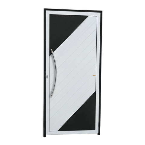 Porta Alumínio Lambril Savana c/Puxador e.Mix Preto 90 Brimak