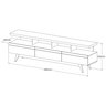 Rack Para Sala Vivare Wood 1.8 - 3 Gavetas Tv 72 Polegadas:Off White/Freijó - 3