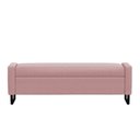 Ver imagem 3 de Recamier Bau Paris Base de Metal 1,20m Suede Rose - Inova Decorações
