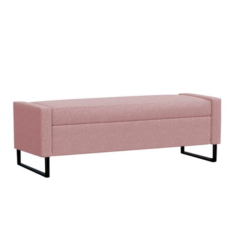 Recamier Bau Paris Base de Metal 1,20m Suede Rose - Inova Decorações