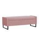 Ver imagem 1 de Recamier Bau Paris Base de Metal 1,20m Suede Rose - Inova Decorações