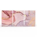 Ver imagem 1 de Kit 3 Quadros Retangulares - Trio Marmorizado Rosa