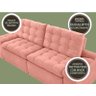 Sofá Confort 1,80m Assento Retrátil e Reclinável Velosuede Rose - NETSOFAS - 8