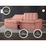 Sofá Confort 1,80m Assento Retrátil e Reclinável Velosuede Rose - NETSOFAS - 4
