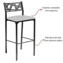Ver imagem 2 de Banqueta Alta com Encosto Luiza Gourmet para Balcão Cozinha Suede Cinza - Aurora Line