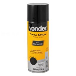 Tinta Spray Alta Temperatura Preto 350ml Vonder - 1