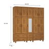 Guarda-roupa Caribe com 10 Portas, Maleiro e 6 Gavetas em Madeira Pinus Carvalho Acetinado - Tozzeto - 3