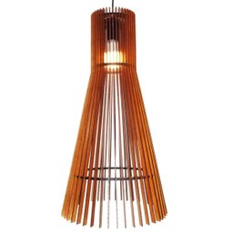 PENDENTE MADEIRA WOOD VERSUS 60CM  BASE E FIO PRETO 1E27 - 1