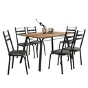 Ver imagem 1 de Conjunto de Mesa Sala de Jantar com 6 Cadeiras Tubular Tampo Bp Madeirado Retangular 1,36m Preto/