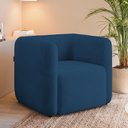 Ver imagem 6 de Poltrona Decorativa para Sala de Estar Fixa Living Peônia K01 Veludo Azul Marinho