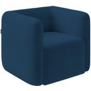 Ver imagem 1 de Poltrona Decorativa para Sala de Estar Fixa Living Peônia K01 Veludo Azul Marinho