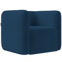 Ver imagem 2 de Poltrona Decorativa para Sala de Estar Fixa Living Peônia K01 Veludo Azul Marinho
