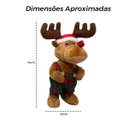 Ver imagem 4 de Boneco Rena Natalina Dançarino Musical Enfeite Decorativo Natal Casa Sala Estante Balcao Vitrine Loj