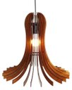 Ver imagem 1 de PENDENTE MADEIRA WOOD FLOWER 41CM BASE E FIO PRETO 1E27
