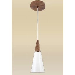 PENDENTE CONE PEQUENO 1E27 VIDRO LEITOSO MADELUSTRE - 1