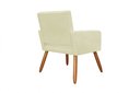 Ver imagem 2 de Poltrona Decorativa Camila Suede Bege Pés Madeira Mz Decor