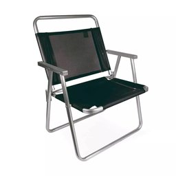 KIT 2 Cadeira De Praia Reforçada 140kg Mais Larga Oversize Mor PRETA - 3
