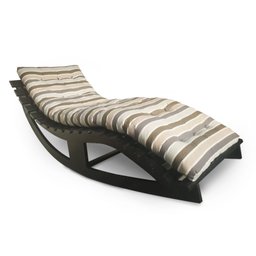 Chaise Indonésia Cor Preta ( Cadeira de Balanço) + Futon 63x188x7cm - Tecido Aquatec (impermeabiliza - 1