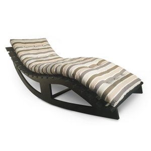 Chaise Indonésia Cor Preta ( Cadeira de Balanço) + Futon 63x188x7cm - Tecido Aquatec (impermeabiliza