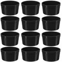 Ver imagem 1 de 12 Ramekins Pretos Canelados 200ml Polipropileno Molheira Bowls Uno Coza