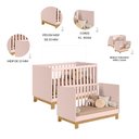 Ver imagem 4 de Kit Quarto de Bebê Q Encanto Slim com Berço Mini Cama Guarda Roupa 3 Portas e Colchão D18 130x70 Mov