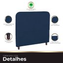 Ver imagem 6 de Cabeceira Casal Queen Estofada para Cama Box Lizza Veludo Azul Marinho