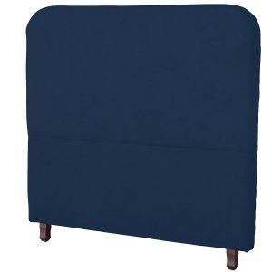 Cabeceira Casal Queen Estofada para Cama Box Lizza Veludo Azul Marinho