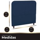 Ver imagem 5 de Cabeceira Casal Queen Estofada para Cama Box Lizza Veludo Azul Marinho