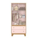 Ver imagem 2 de Guarda Roupa Infantil Flora 2 Portas 3 Gavetas Rosa Acetinado - Qmovi