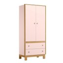 Ver imagem 3 de Guarda Roupa Infantil Flora 2 Portas 3 Gavetas Rosa Acetinado - Qmovi