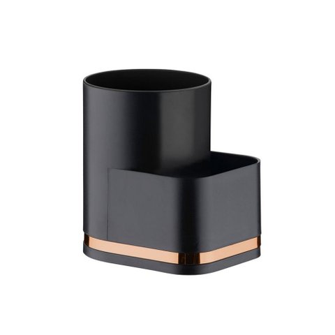 Organizador de Pia Porta Detergente Eleganza Preto com Rose Gold