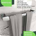Ver imagem 3 de Porta Toalha Banho Inox Toalheiro Suporte Banheiro ELG