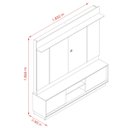 Ver imagem 3 de Estante Home Theater para TV até 75" 2 Portas Senna Cinamomo/Off White