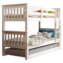 Ver imagem 1 de Beliche Madeira Maciça com Cama Auxiliar 730x715b Branco Lavado Marjori
