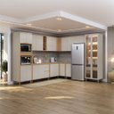 Ver imagem 5 de Conjunto Cozinha Planejada Modular 11 Peças Solari Mdf Jequitibá/gris Fosco G77 - Gran Belo