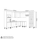 Ver imagem 3 de Conjunto Cozinha Planejada Modular 11 Peças Solari Mdf Jequitibá/gris Fosco G77 - Gran Belo