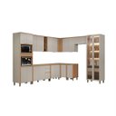 Ver imagem 1 de Conjunto Cozinha Planejada Modular 11 Peças Solari Mdf Jequitibá/gris Fosco G77 - Gran Belo