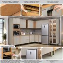 Ver imagem 4 de Conjunto Cozinha Planejada Modular 11 Peças Solari Mdf Jequitibá/gris Fosco G77 - Gran Belo