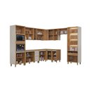 Ver imagem 2 de Conjunto Cozinha Planejada Modular 11 Peças Solari Mdf Jequitibá/gris Fosco G77 - Gran Belo
