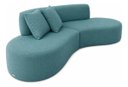 Ver imagem 4 de Sofá e Puff Orgânico Virginia 250cm Sala Suede Azul-Turquesa