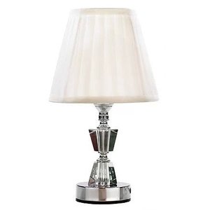 Abajur Cristal Vidro Toque França 1E27 34cm Cúpula Branca 312