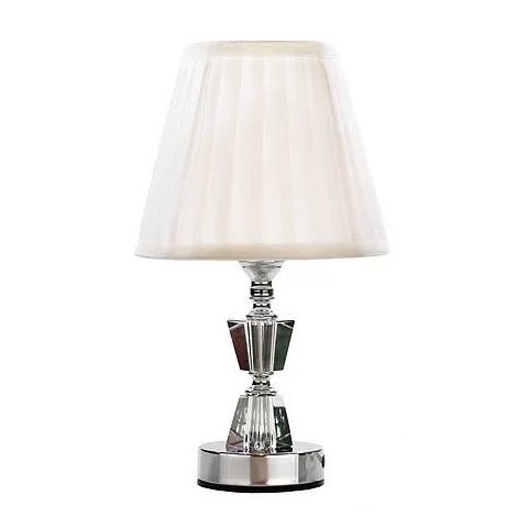 Abajur Cristal Vidro Toque França 1E27 34cm Cúpula Branca 312