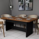 Ver imagem 1 de Mesa para Sala de Jantar Cozinha Retangular 6 Lugares Tampo Mdf