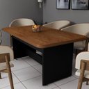 Ver imagem 3 de Mesa para Sala de Jantar Cozinha Retangular 6 Lugares Tampo Mdf