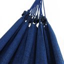 Ver imagem 3 de Kit Rede de Dormir Casal Azul e Preto + Ganchos Costura Reforçada