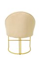 Ver imagem 3 de Kit Poltronas Decorativa Lua Sala de Jantar Base Industrial Dourada Bege Claro