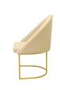 Ver imagem 4 de Kit Poltronas Decorativa Lua Sala de Jantar Base Industrial Dourada Bege Claro