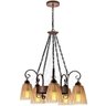 LUSTRE FLORENCA CONE 5E27 AMBAR MADELUSTRE - 1