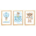 Ver imagem 4 de Kit com 3 Quadros Decorativos do Tema Ursinho Baloeiro:branca